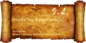 Vozáry Leontina névjegykártya